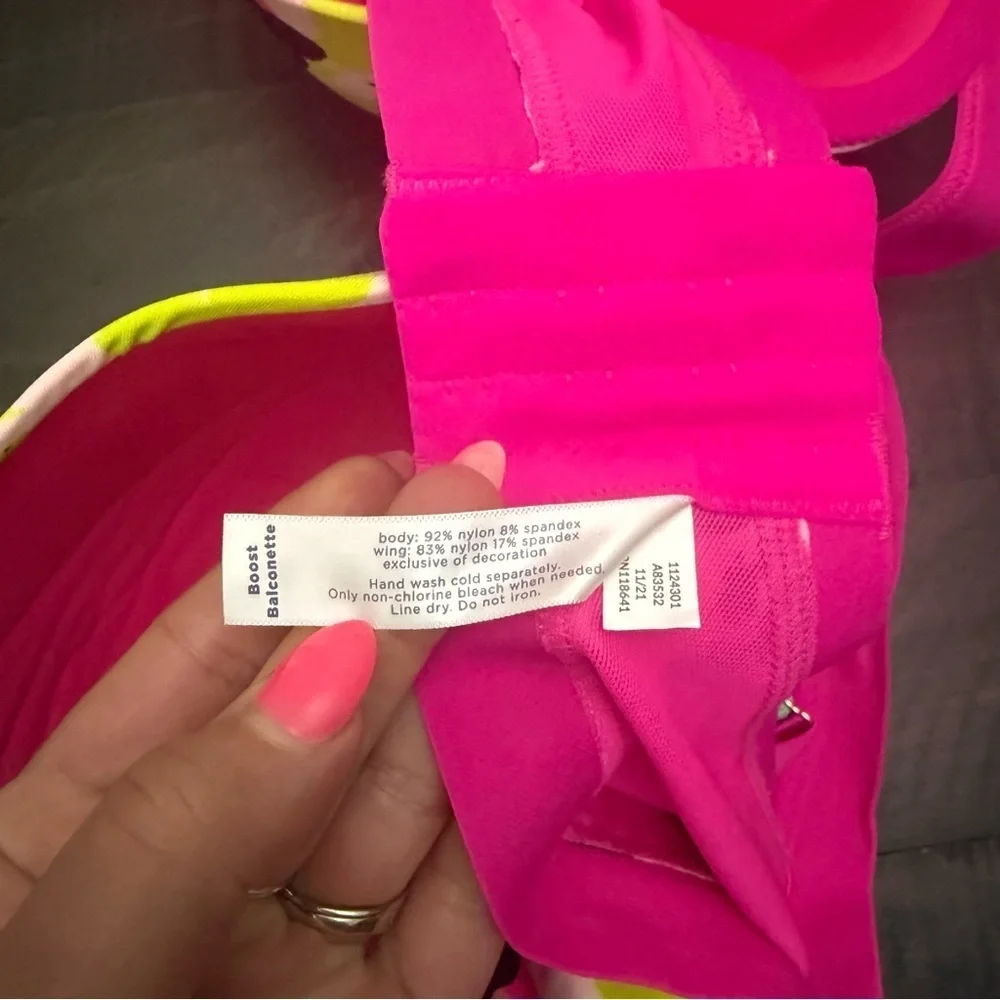 Cacique Lane Bryant Printed Boost Balconette Bra With Cutout Mini Floral 46F - Picture 6 of 10